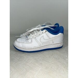 NIKE FORCE 1 Youth/Boys White Blue Sneakers Low Sz 12.5 C Shoes DV1332101 Athlet